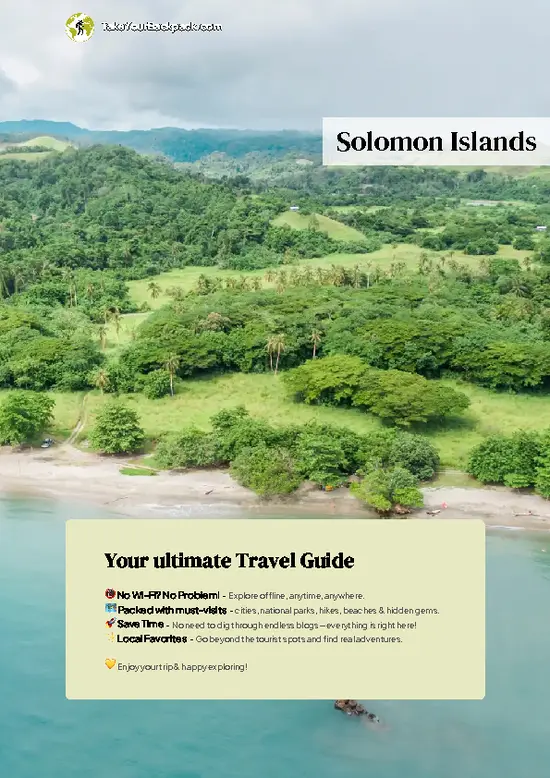 example page 0 from our offline Travel Guide for Solomon Islands